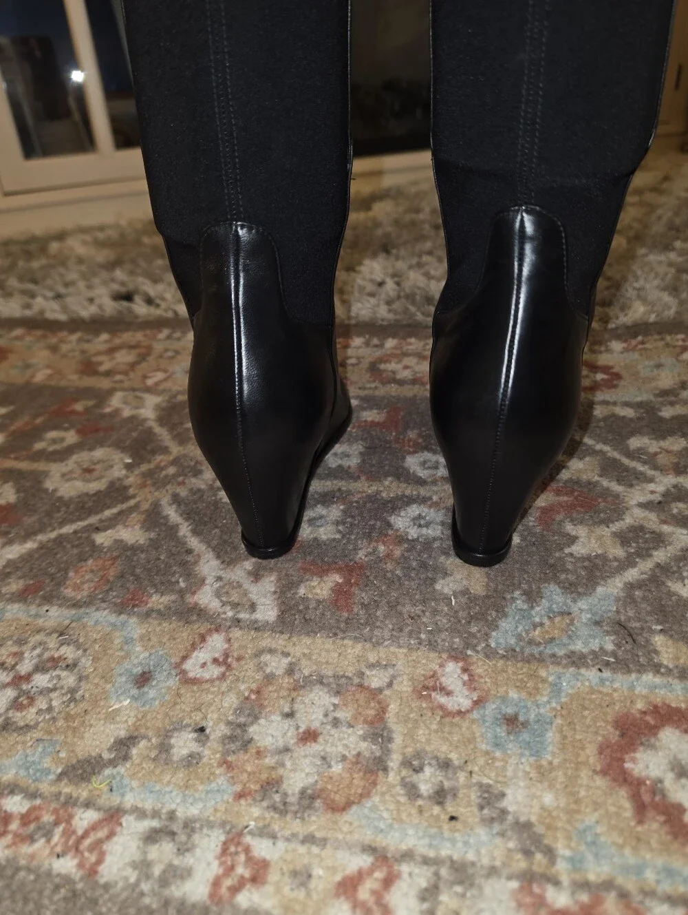 NWOB Stuart Weitzman 5050 Over The Knee Demi Wedge Boot Black 9.5M NEW!!
